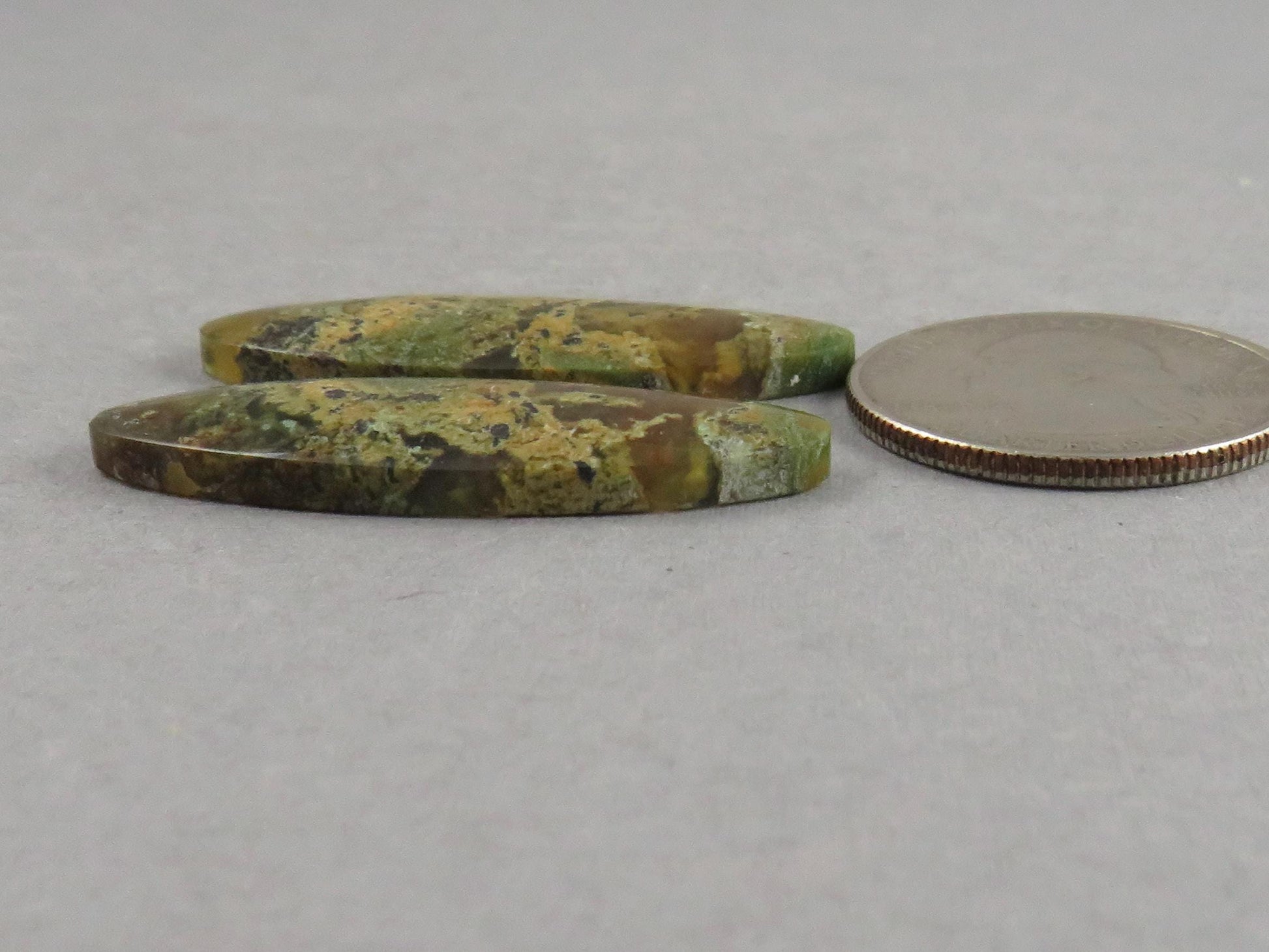 Indonesian Moss Agate Pair | Oval Natural Loose Gemstone | Dendritic Chalcedony | AG337 - Moss Agate - GemEnthusiast