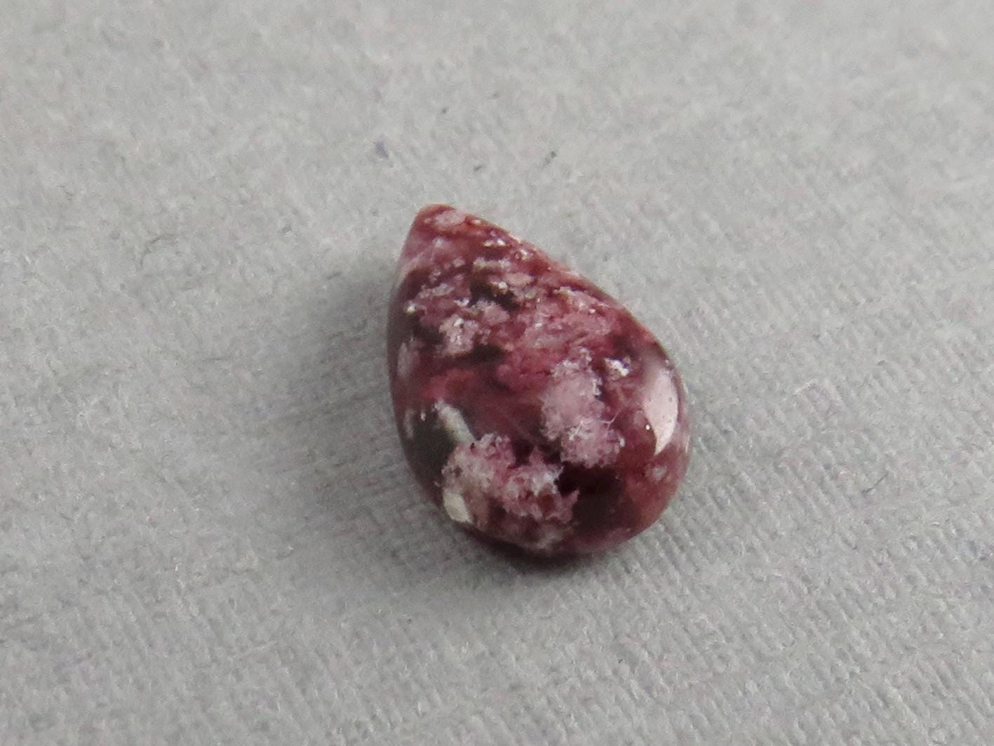 Wah Wah Mountains Red Beryl | RARE Utah Gemstones | 10x6 Pear Cabochon | Made in America | RB101 - Red Beryl - GemEnthusiast