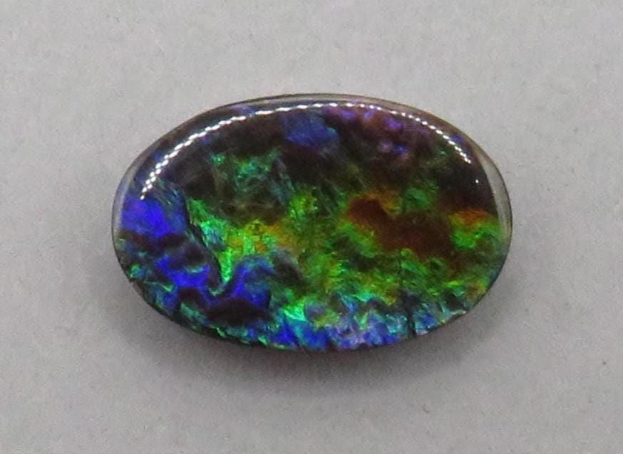 Canadian Ammolite Doublet | Natural Ammonite Fossil Cabochon | 16x10 | AC102 - Canadian Ammolite - GemEnthusiast
