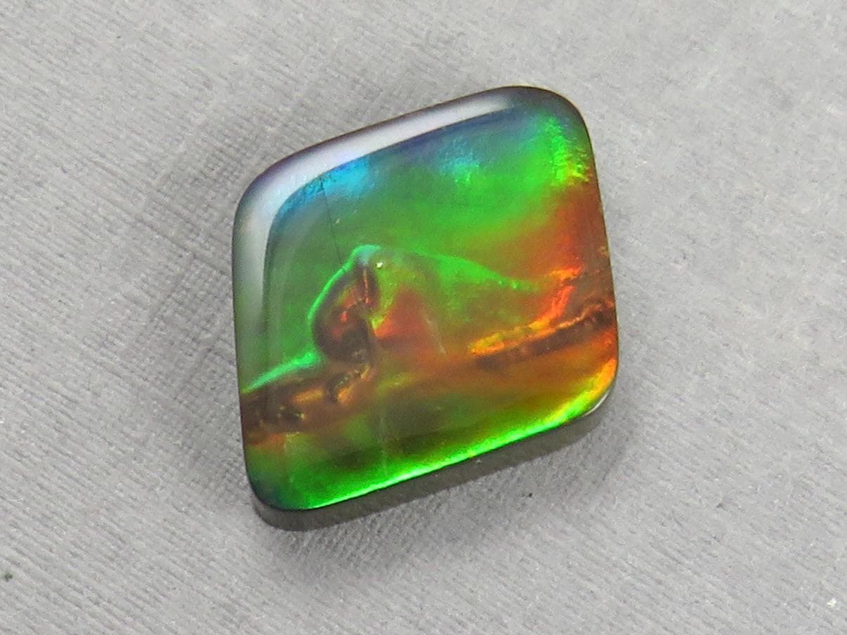 Canadian Ammolite Doublet | Natural Ammonite Fossil Cabochon | 20x16x3.5 | AC106 - Canadian Ammolite - GemEnthusiast