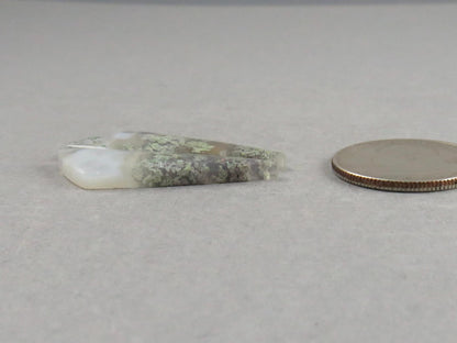 Indonesian Moss Agate Pair | Natural Loose Chalcedony Gemstone | 36x11x3 | AG342 - Moss Agate - GemEnthusiast