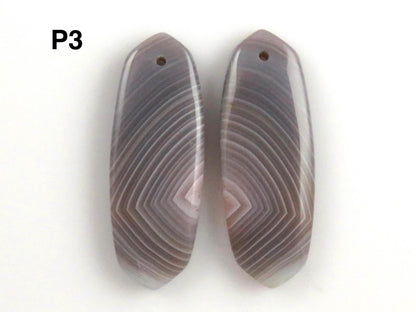 Botswana Agate Bead Pairs | Peach and Gray | Drilled | B110 - Agate - GemEnthusiast