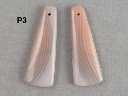 Botswana Agate Bead Pairs | Peach and Gray | Drilled | B111 - Agate - GemEnthusiast