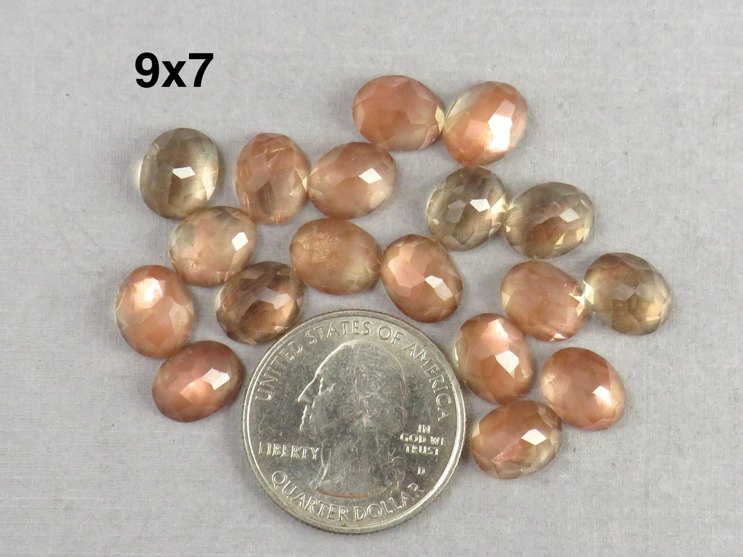 10x8 or 9x7 Oregon Sunstone | Rose Cut Oval Cabochon with Schiller | Per Stone - Oregon Sunstone - GemEnthusiast