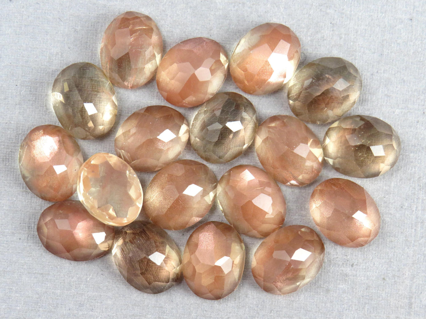 10x8 or 9x7 Oregon Sunstone | Rose Cut Oval Cabochon with Schiller | Per Stone - Oregon Sunstone - GemEnthusiast