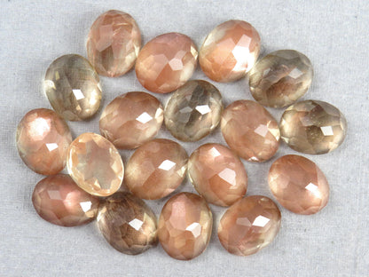 10x8 or 9x7 Oregon Sunstone | Rose Cut Oval Cabochon with Schiller | Per Stone - Oregon Sunstone - GemEnthusiast