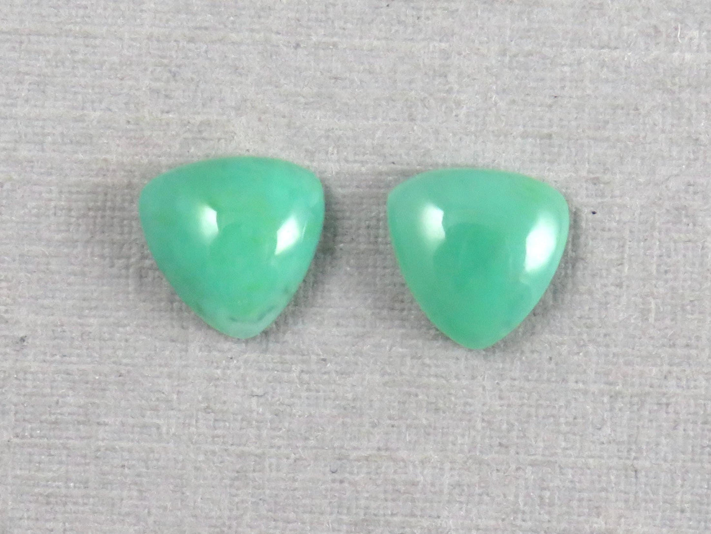 Gem Silica | Chrysocolla Chalcedony | 7mm Triangle Cabochon Pair | Peru | Per Pair | CH130 - Gem Silica, Chrysocolla in Chalcedony - GemEnthusiast