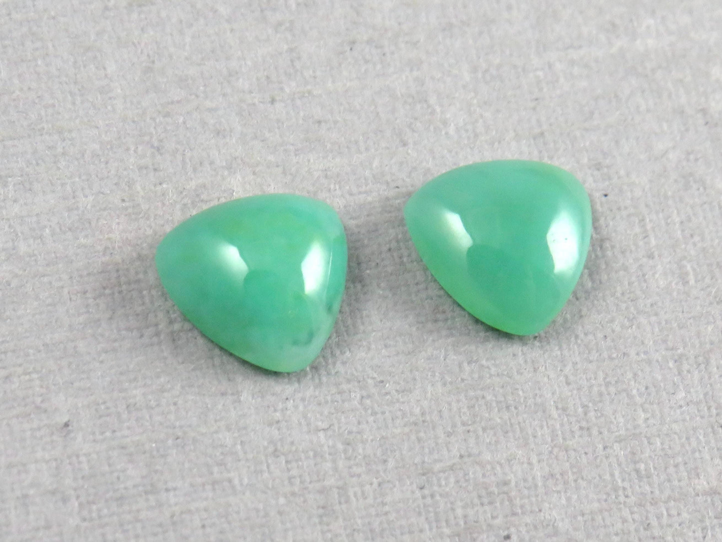 Gem Silica | Chrysocolla Chalcedony | 7mm Triangle Cabochon Pair | Peru | Per Pair | CH130 - Gem Silica, Chrysocolla in Chalcedony - GemEnthusiast