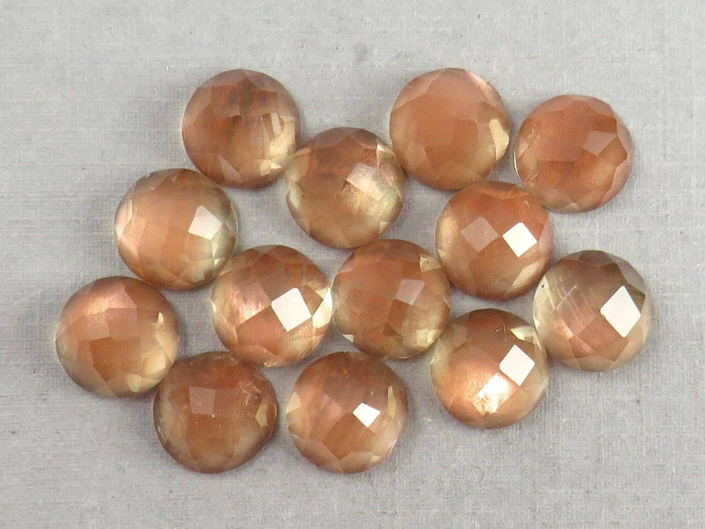 10mm Oregon Sunstone Rose Cut Round Cabochons | American Gemstone - Oregon Sunstone - GemEnthusiast