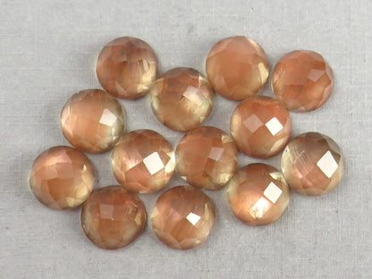 10mm Oregon Sunstone Rose Cut Round Cabochons | American Gemstone - Oregon Sunstone - GemEnthusiast
