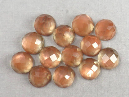 10mm Oregon Sunstone Rose Cut Round Cabochons | American Gemstone - Oregon Sunstone - GemEnthusiast