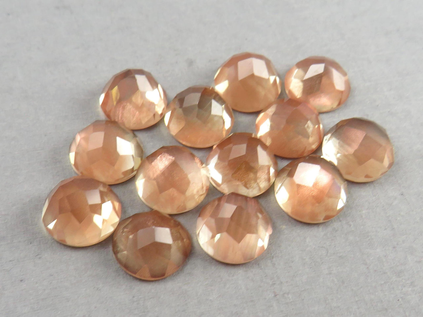 10mm Oregon Sunstone Rose Cut Round Cabochons | American Gemstone - Oregon Sunstone - GemEnthusiast