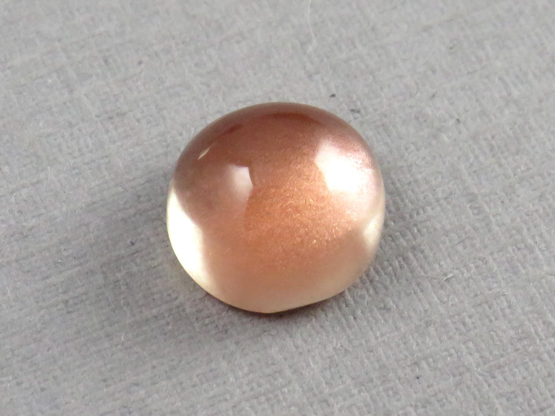 9mm Oregon Sunstone Round Cabochon | Natural American Gemstone | 3.56 carats | OSC348 - Oregon Sunstone - GemEnthusiast