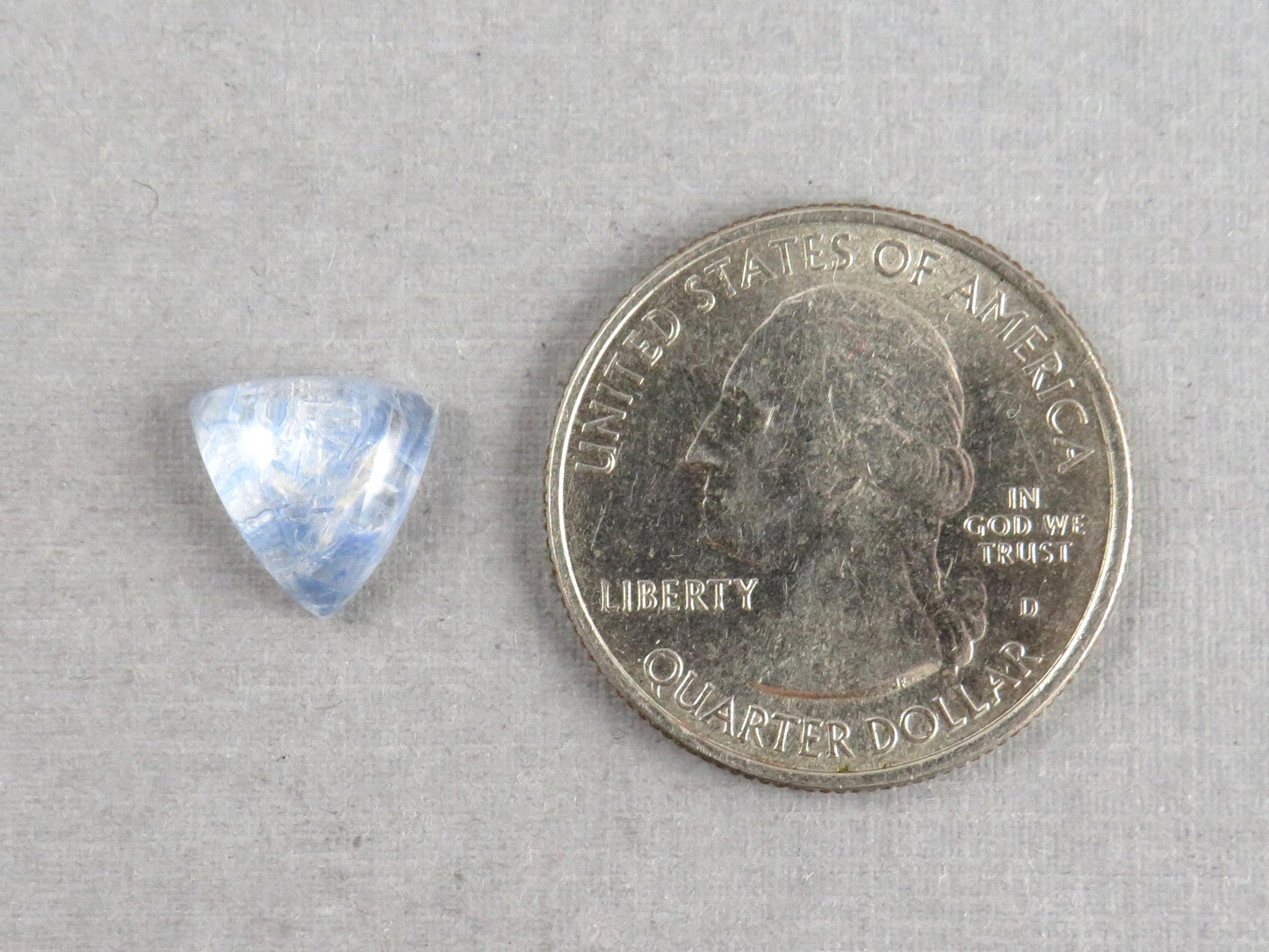 Dumortierite in Quartz Triangle Cabochon | 10x10 | Natural Gemstone from Brazil | 3 carats | QU549 - Quartz, Dumortierite - GemEnthusiast