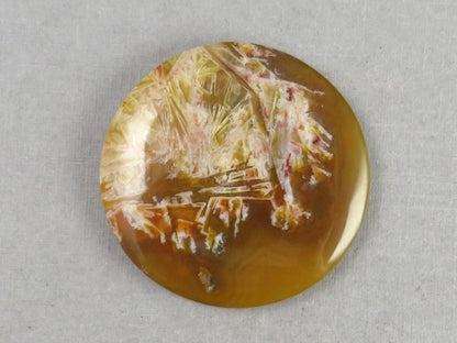 Condor Agate Cabochon | Round Chalcedony from Patagonia Argentina | AG310 - Condor Agate, Sagenite Agate - GemEnthusiast