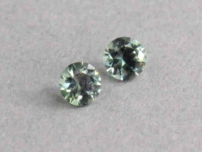 Blue Teal Sapphire Pair | 3.5mm Round Gemstone | Madagascar | SF129 - Sapphire - GemEnthusiast