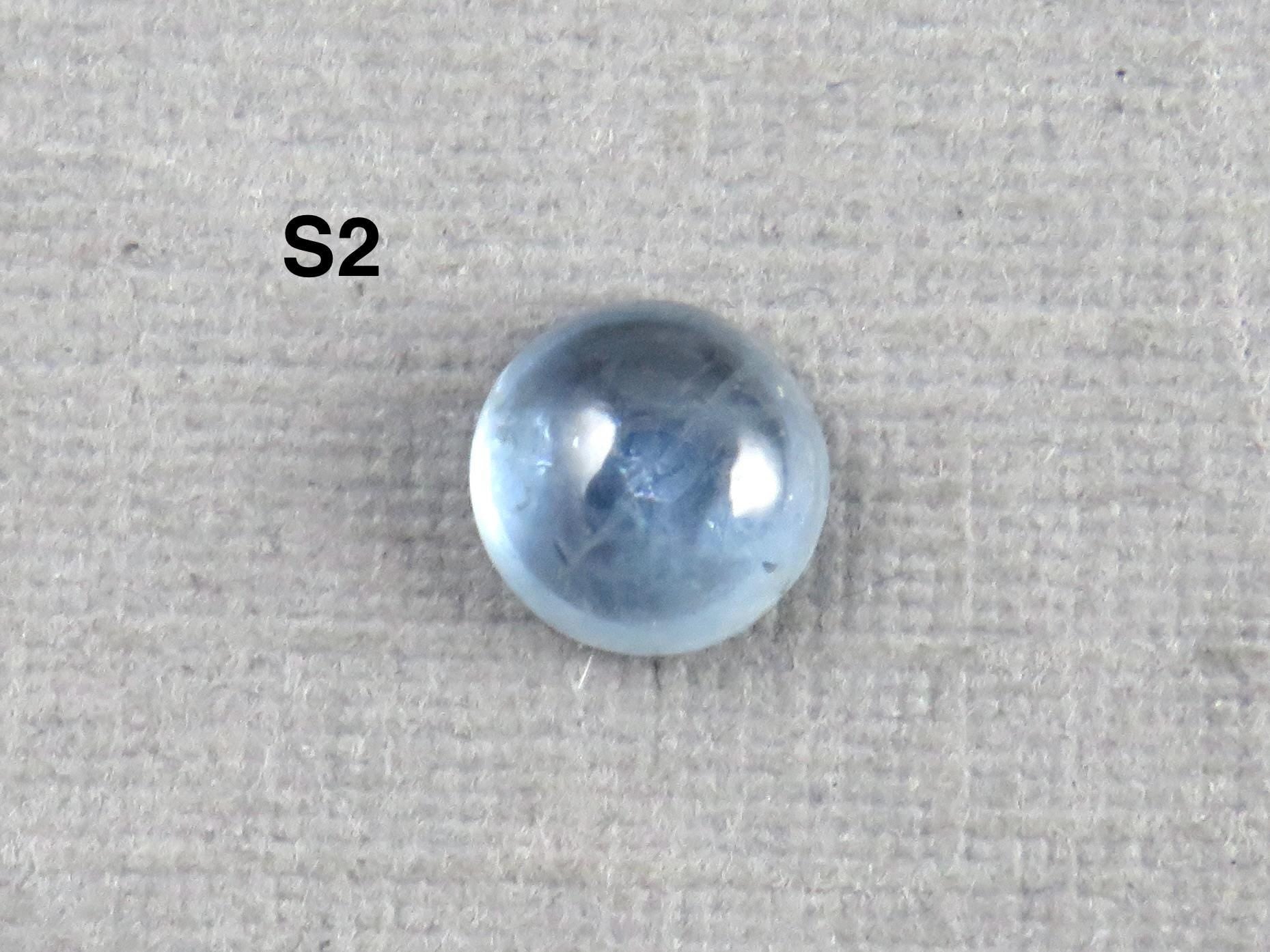 Montana Sapphire Cabochon - 4mm Round | Per Stone | Teal-Blue, Light Blue, Green & Pale Purple | SA305 - Montana Sapphire - GemEnthusiast