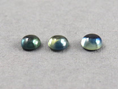 Montana Sapphire Cabochon - 4mm Round Lot | Bicolor Teal-Blue | American Gemstone | SA306 - Montana Sapphire - GemEnthusiast