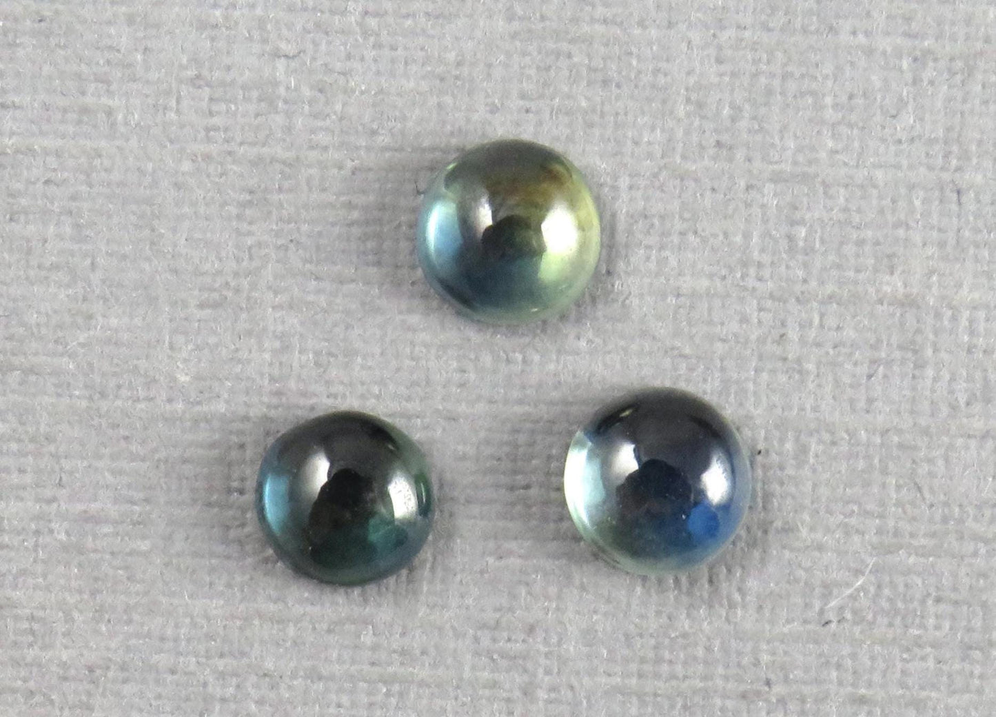 Montana Sapphire Cabochon - 4mm Round Lot | Bicolor Teal-Blue | American Gemstone | SA306 - Montana Sapphire - GemEnthusiast