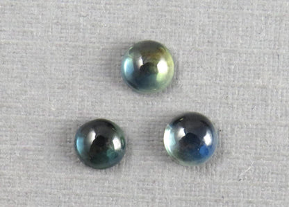 Montana Sapphire Cabochon - 4mm Round Lot | Bicolor Teal-Blue | American Gemstone | SA306 - Montana Sapphire - GemEnthusiast