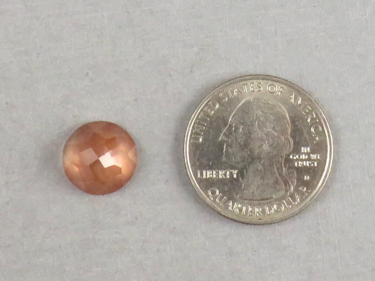 12mm Oregon Sunstones with Schiller | Round Rose Cut Cabochon | 6 carats | OSR106 - Oregon Sunstone - GemEnthusiast