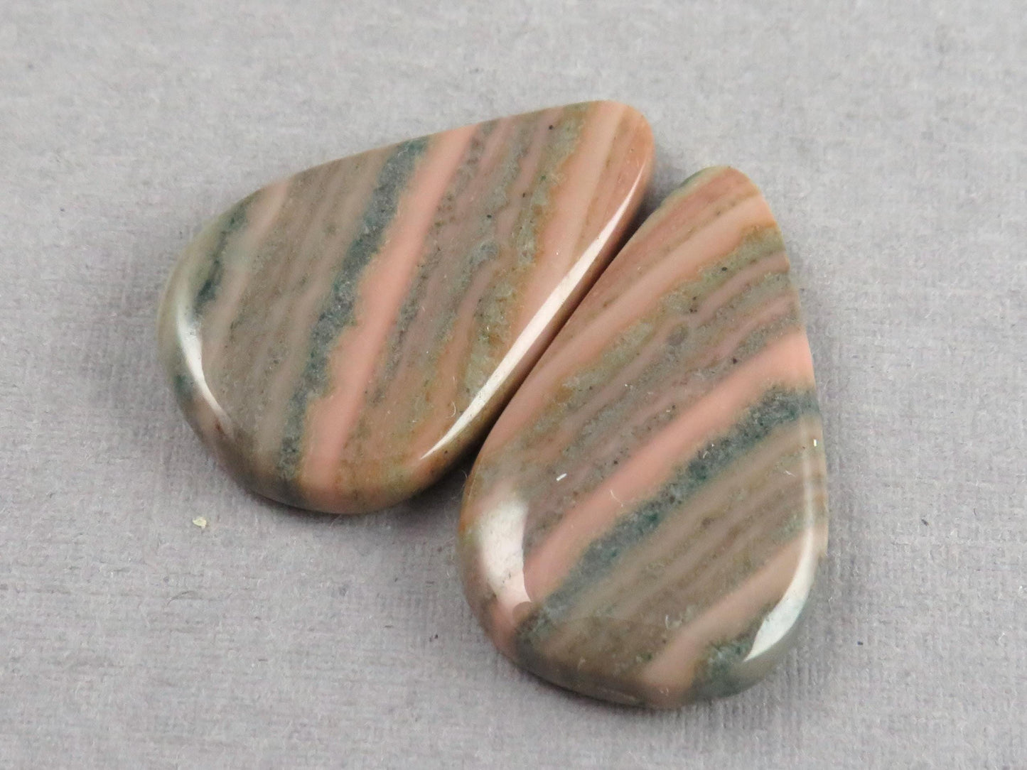 Saturn Chalcedony Pear Cabochon Pair | 23x14x3 | Natural Loose Gemstone | CA347 - Chalcedony - GemEnthusiast