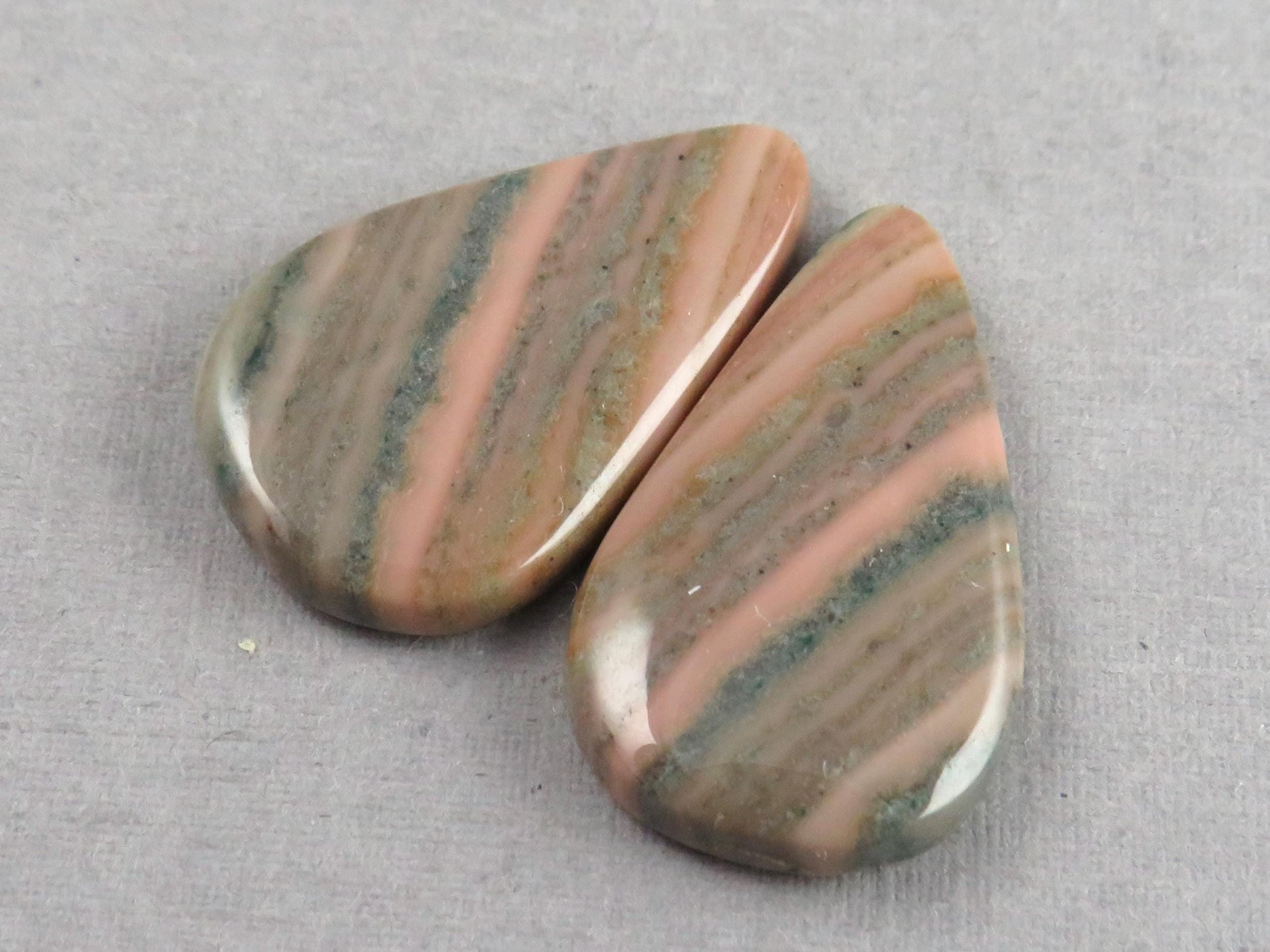Saturn Chalcedony Pear Cabochon Pair | 23x14x3 | Natural Loose Gemstone | CA347 - Chalcedony - GemEnthusiast