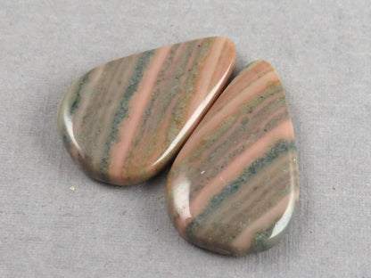 Saturn Chalcedony Pear Cabochon Pair | 23x14x3 | Natural Loose Gemstone | CA347 - Chalcedony - GemEnthusiast