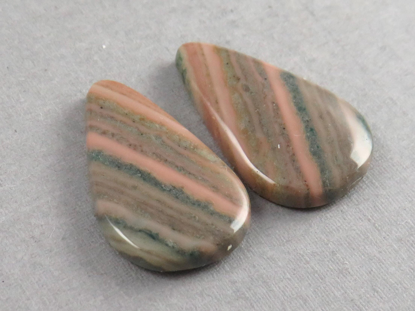 Saturn Chalcedony Pear Cabochon Pair | 23x14x3 | Natural Loose Gemstone | CA347 - Chalcedony - GemEnthusiast