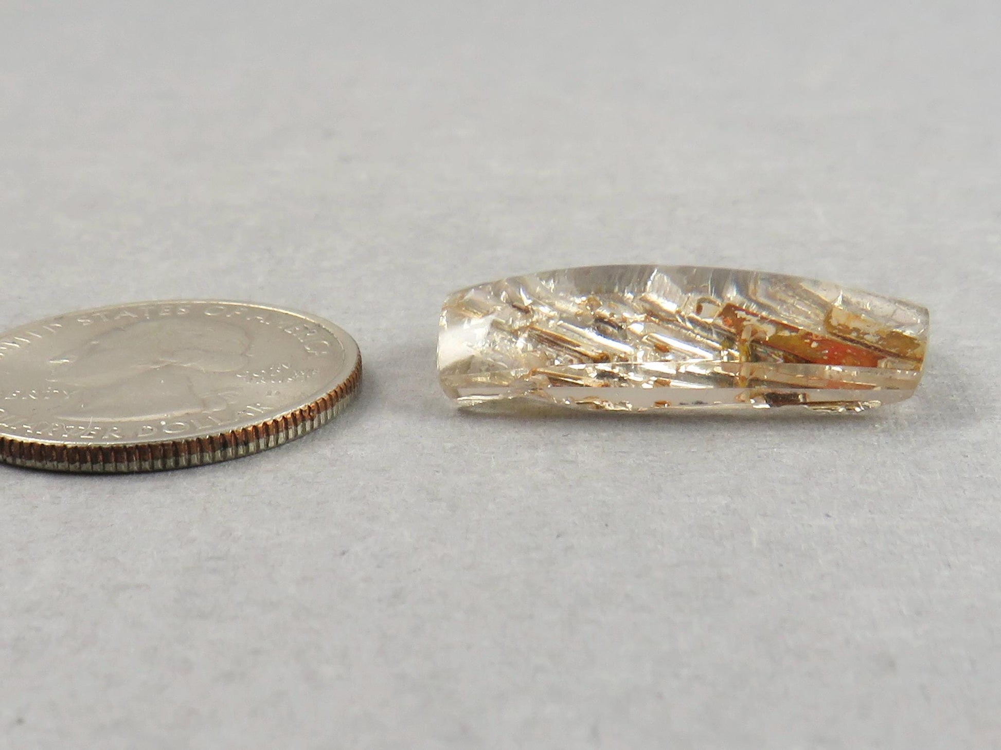 Quartz with Biotite | Rectangle Cabochon | Brazil | 27x13x6 | 19.5 carats | QU541 - Quartz, Biotite - GemEnthusiast