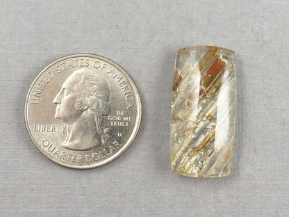 Quartz with Biotite | Rectangle Cabochon | Brazil | 27x13x6 | 19.5 carats | QU541 - Quartz, Biotite - GemEnthusiast