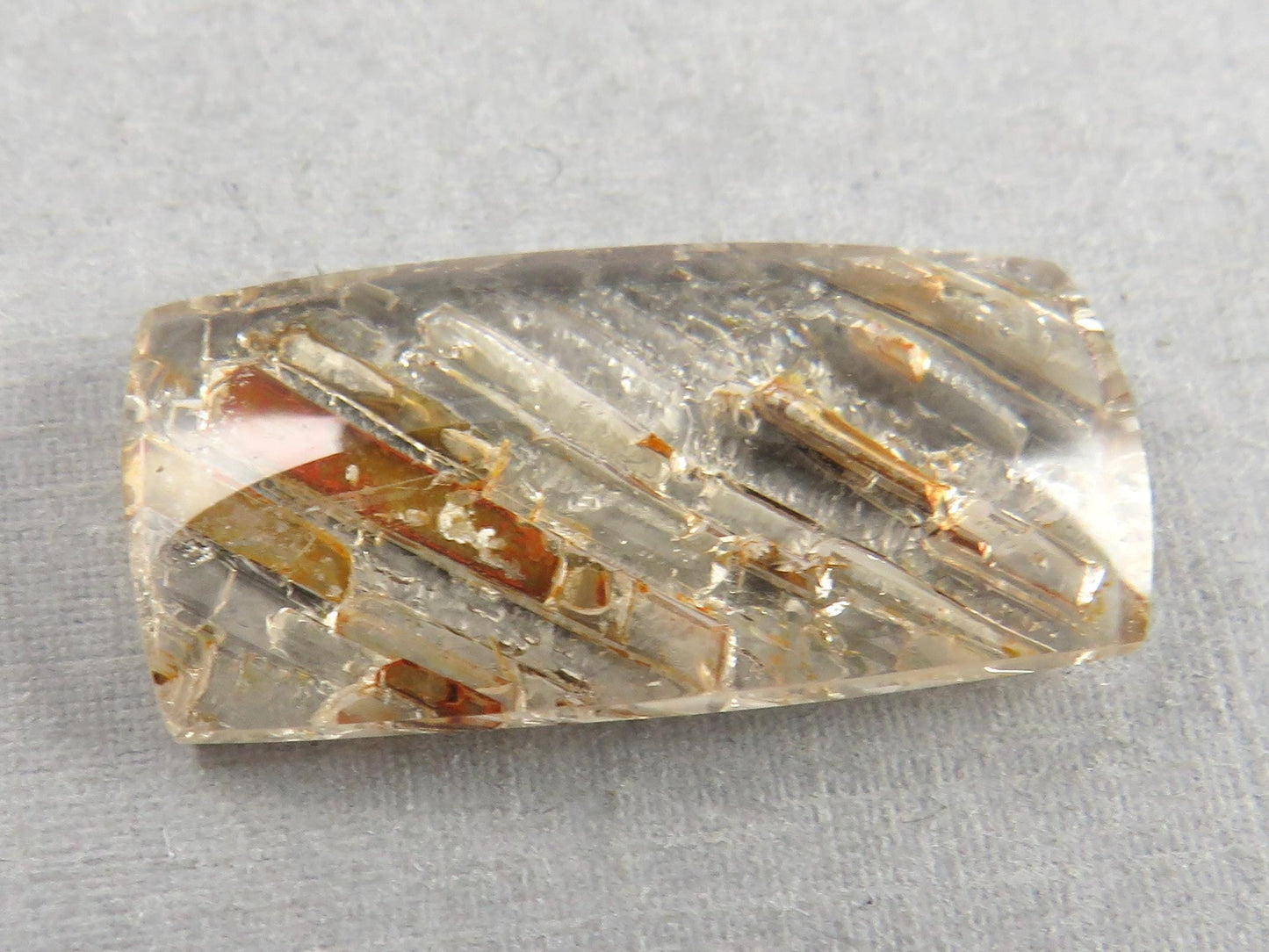 Quartz with Biotite | Rectangle Cabochon | Brazil | 27x13x6 | 19.5 carats | QU541 - Quartz, Biotite - GemEnthusiast