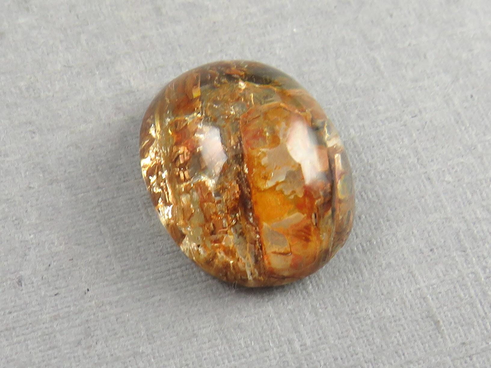 Quartz with Biotite | Oval Cabochon | Brazil | 16x13x7 | 10.4 carats | QU540 - Quartz, Biotite - GemEnthusiast