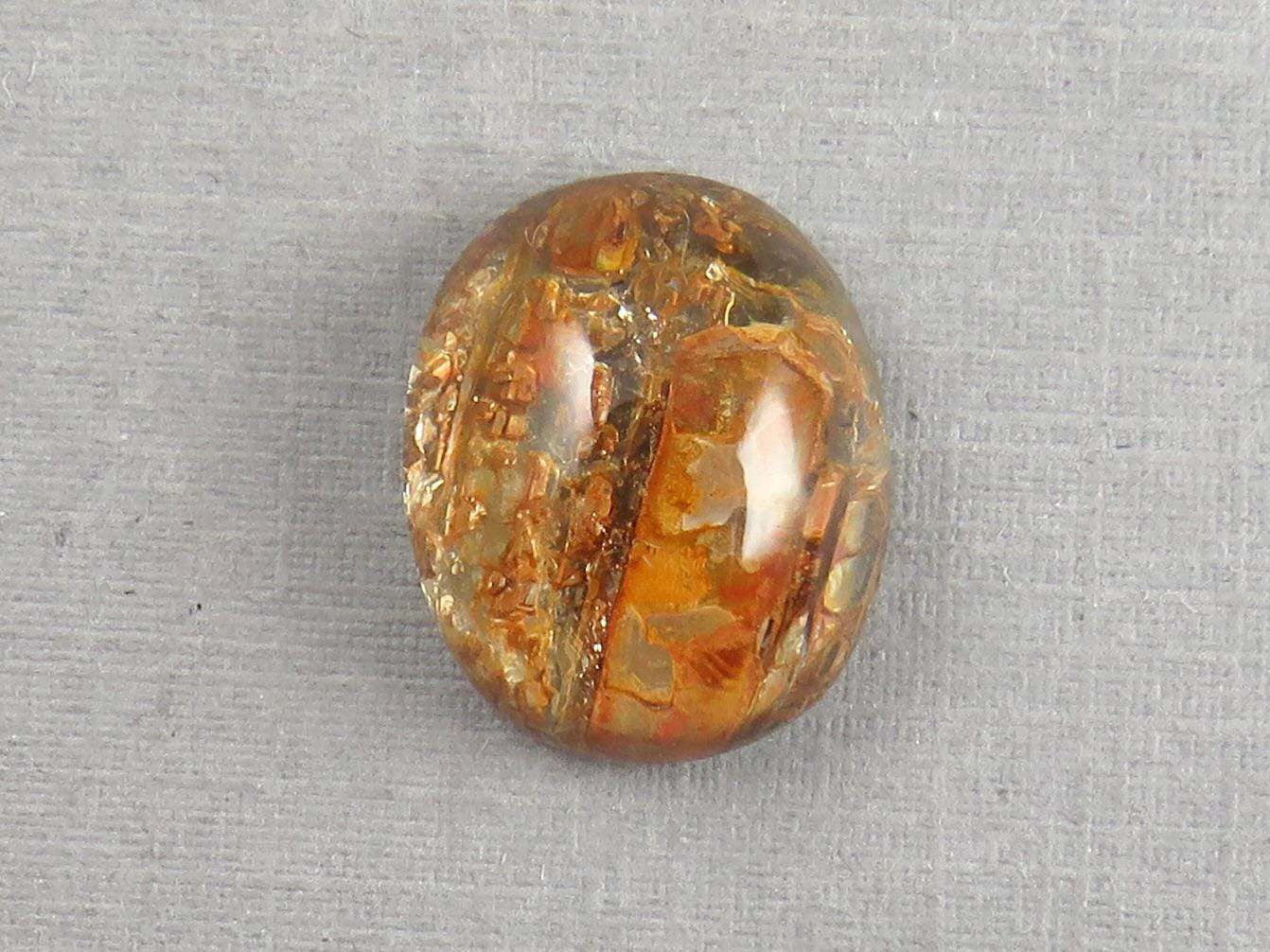 Quartz with Biotite | Oval Cabochon | Brazil | 16x13x7 | 10.4 carats | QU540 - Quartz, Biotite - GemEnthusiast