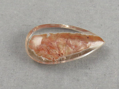Quartz with Biotite | Pear Cabochon | Brazil | 22x11.5x6 | 10.4 carats | QU537 - Quartz, Biotite - GemEnthusiast