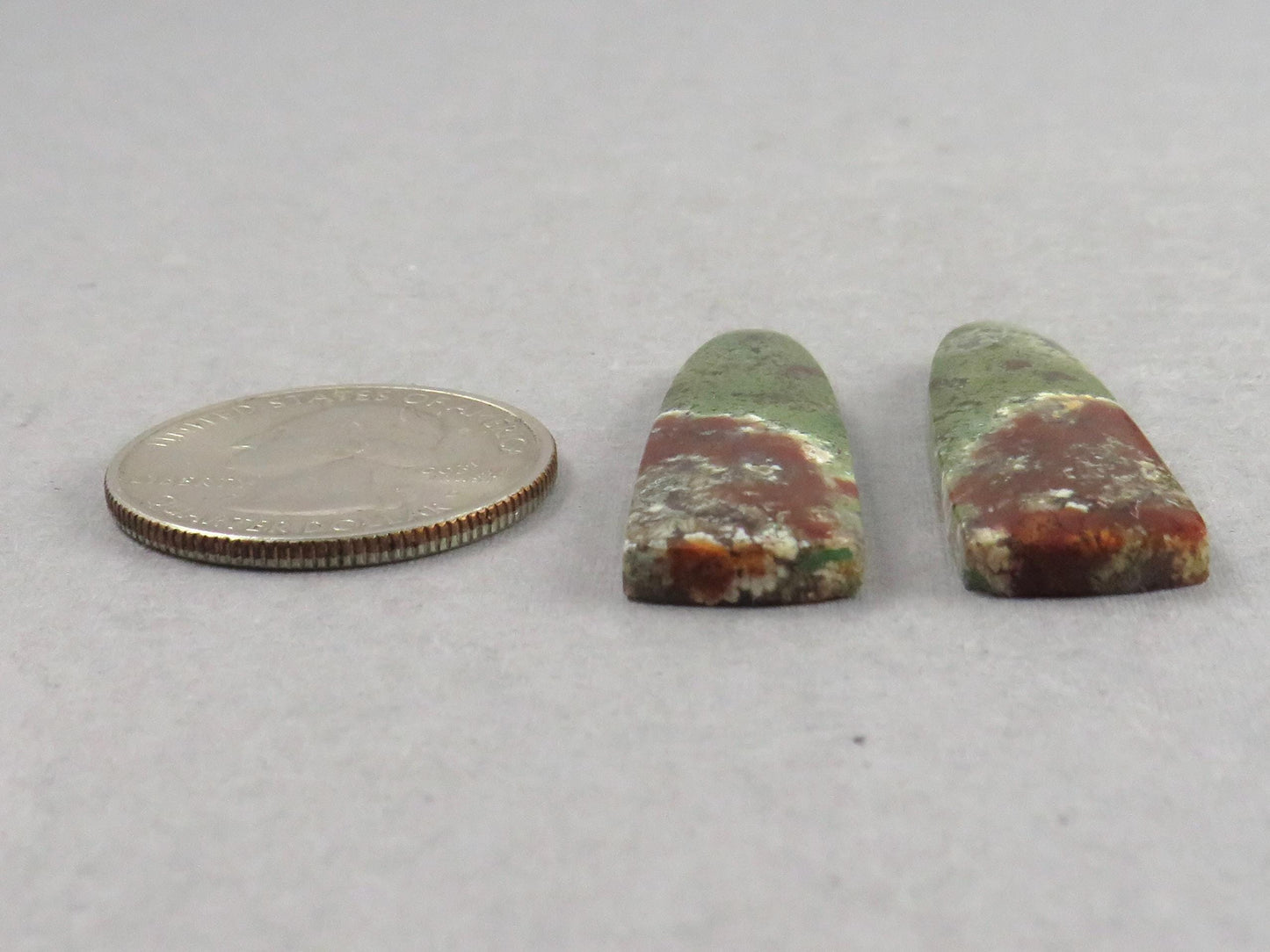 Moss Agate Pair | Natural Loose Gemstone | Dendritic Chalcedony | Indonesia | 34x12x4 | AG350 - Moss Agate - GemEnthusiast