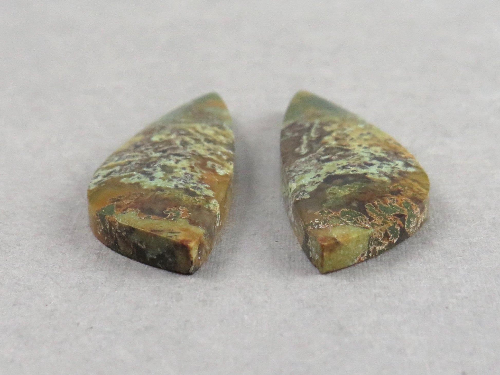 Moss Agate Pair | Natural Loose Gemstone | Dendritic Chalcedony | Indonesia | 36x12x4 | AG348 - Moss Agate - GemEnthusiast