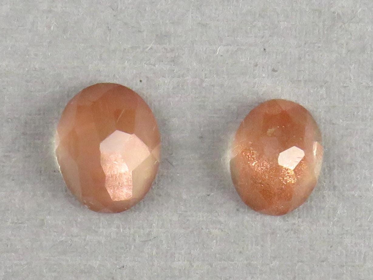 10x8 or 9x7 Oregon Sunstone | Rose Cut Oval Cabochon with Schiller | Per Stone - Oregon Sunstone - GemEnthusiast
