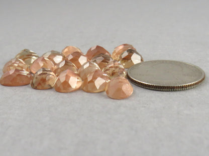 10x8 or 9x7 Oregon Sunstone | Rose Cut Oval Cabochon with Schiller | Per Stone - Oregon Sunstone - GemEnthusiast