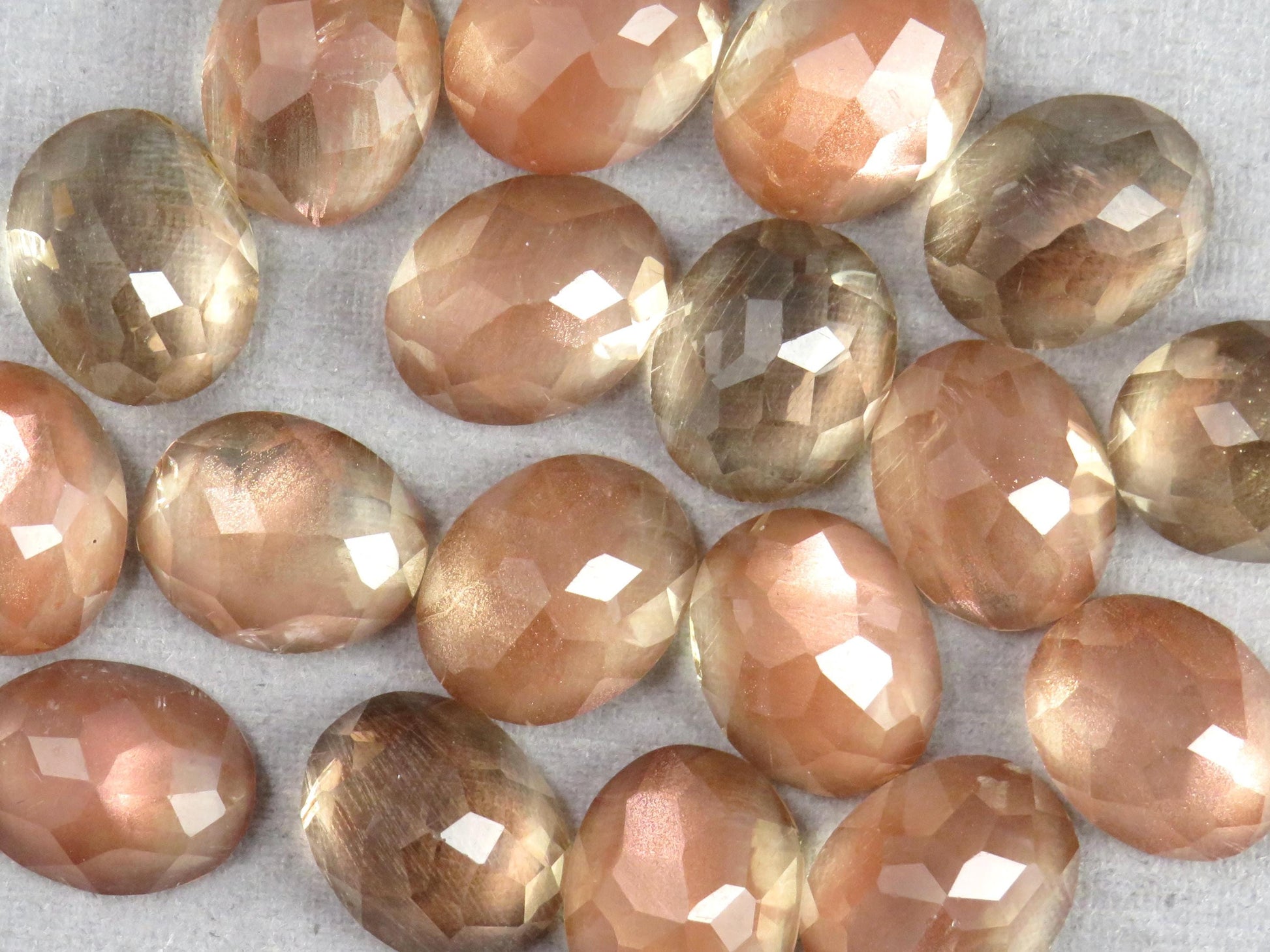 10x8 or 9x7 Oregon Sunstone | Rose Cut Oval Cabochon with Schiller | Per Stone - Oregon Sunstone - GemEnthusiast