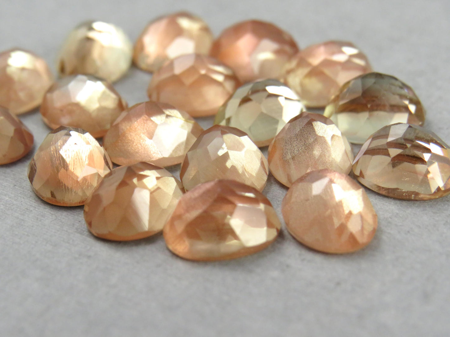 10x8 or 9x7 Oregon Sunstone | Rose Cut Oval Cabochon with Schiller | Per Stone - Oregon Sunstone - GemEnthusiast