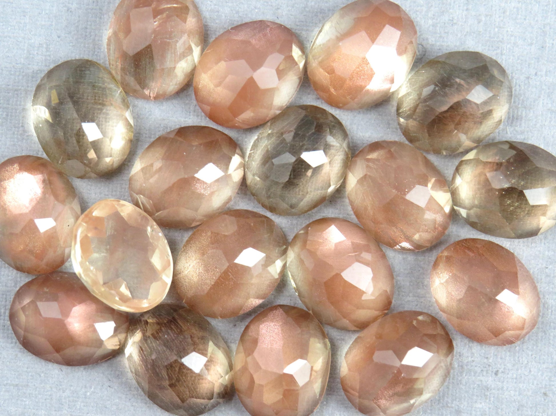 10x8 or 9x7 Oregon Sunstone | Rose Cut Oval Cabochon with Schiller | Per Stone - Oregon Sunstone - GemEnthusiast