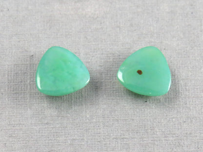 Gem Silica | Chrysocolla Chalcedony | 7mm Triangle Cabochon Pair | Peru | Per Pair | CH130 - Gem Silica, Chrysocolla in Chalcedony - GemEnthusiast
