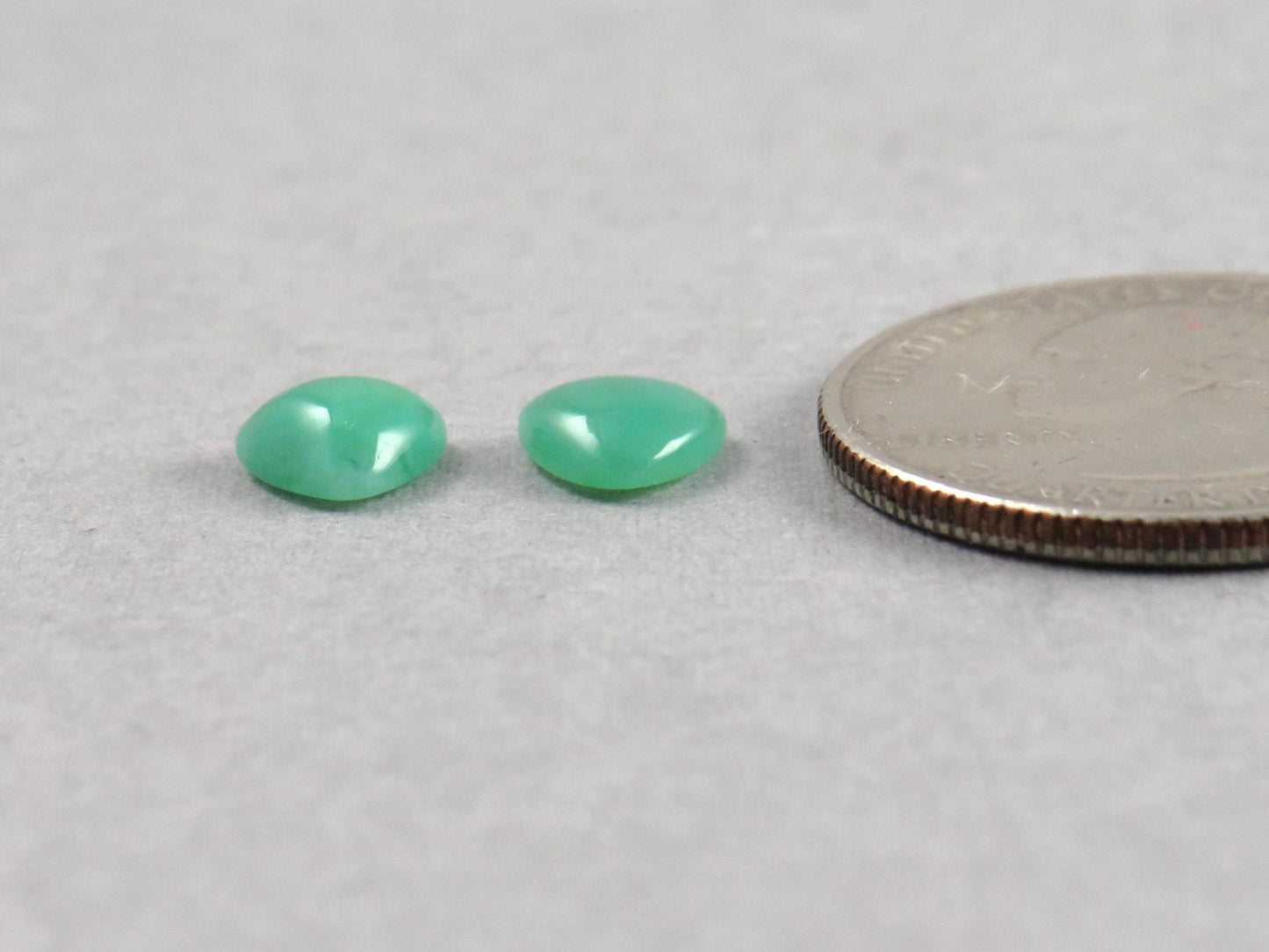 Gem Silica | Chrysocolla Chalcedony | 7mm Triangle Cabochon Pair | Peru | Per Pair | CH130 - Gem Silica, Chrysocolla in Chalcedony - GemEnthusiast