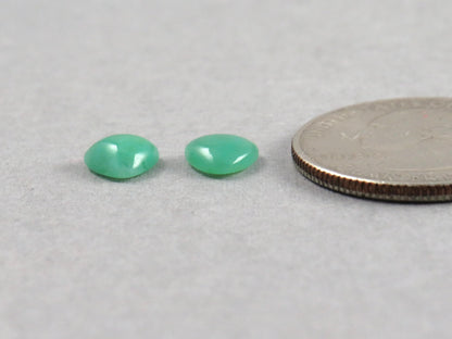 Gem Silica | Chrysocolla Chalcedony | 7mm Triangle Cabochon Pair | Peru | Per Pair | CH130 - Gem Silica, Chrysocolla in Chalcedony - GemEnthusiast