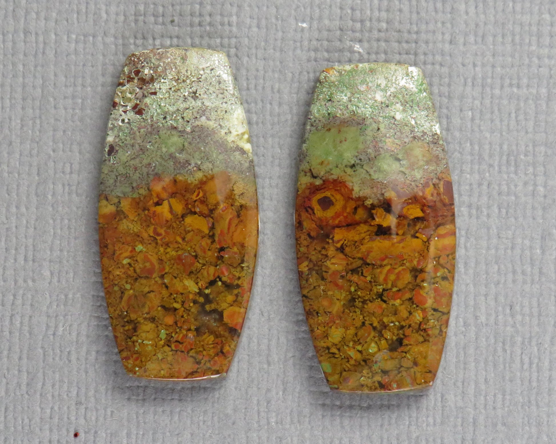 Indonesian Moss Agate Cabochon Rectangle Pair | 25x12mm, 18.7ct | Per Pair | Indonesia | AG347 - - GemEnthusiast