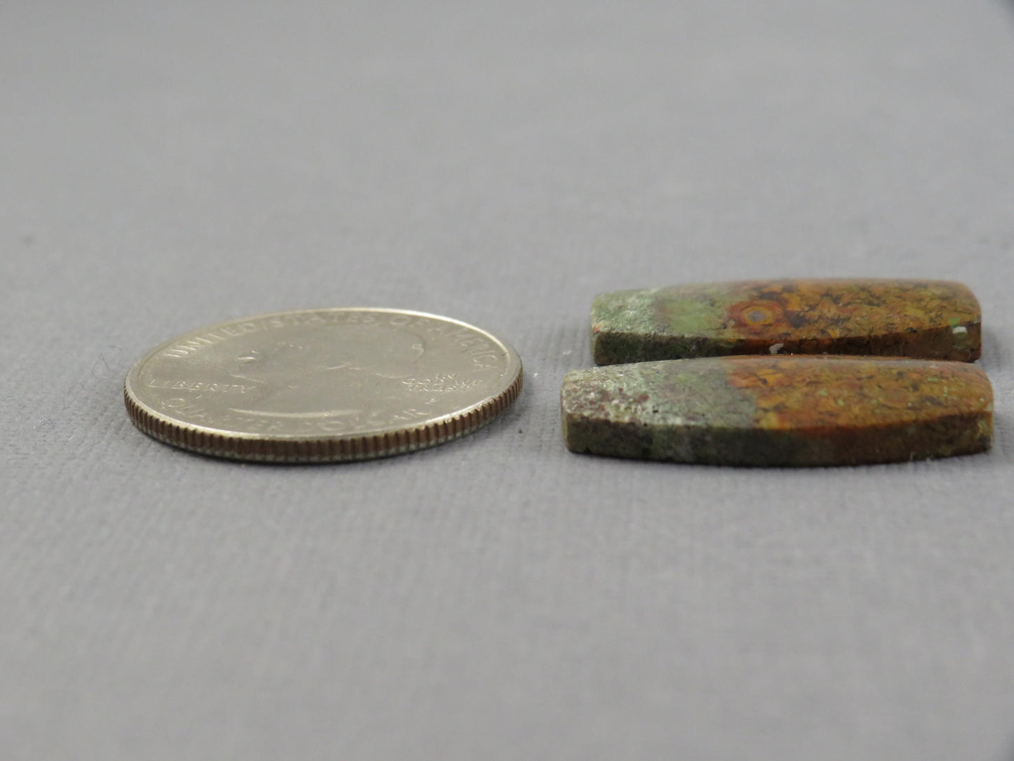 Indonesian Moss Agate Cabochon Rectangle Pair | 25x12mm, 18.7ct | Per Pair | Indonesia | AG347 - - GemEnthusiast