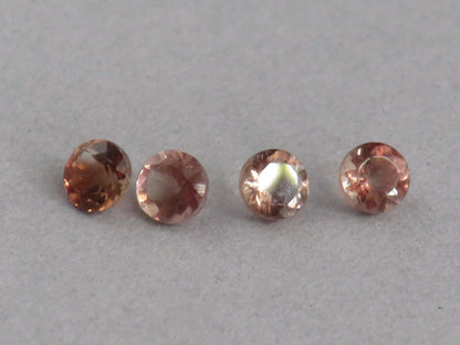 4mm Oregon Sunstone Lot | Red with Zoning and Striations | Faceted Round Gemstones | OSF248 - - GemEnthusiast