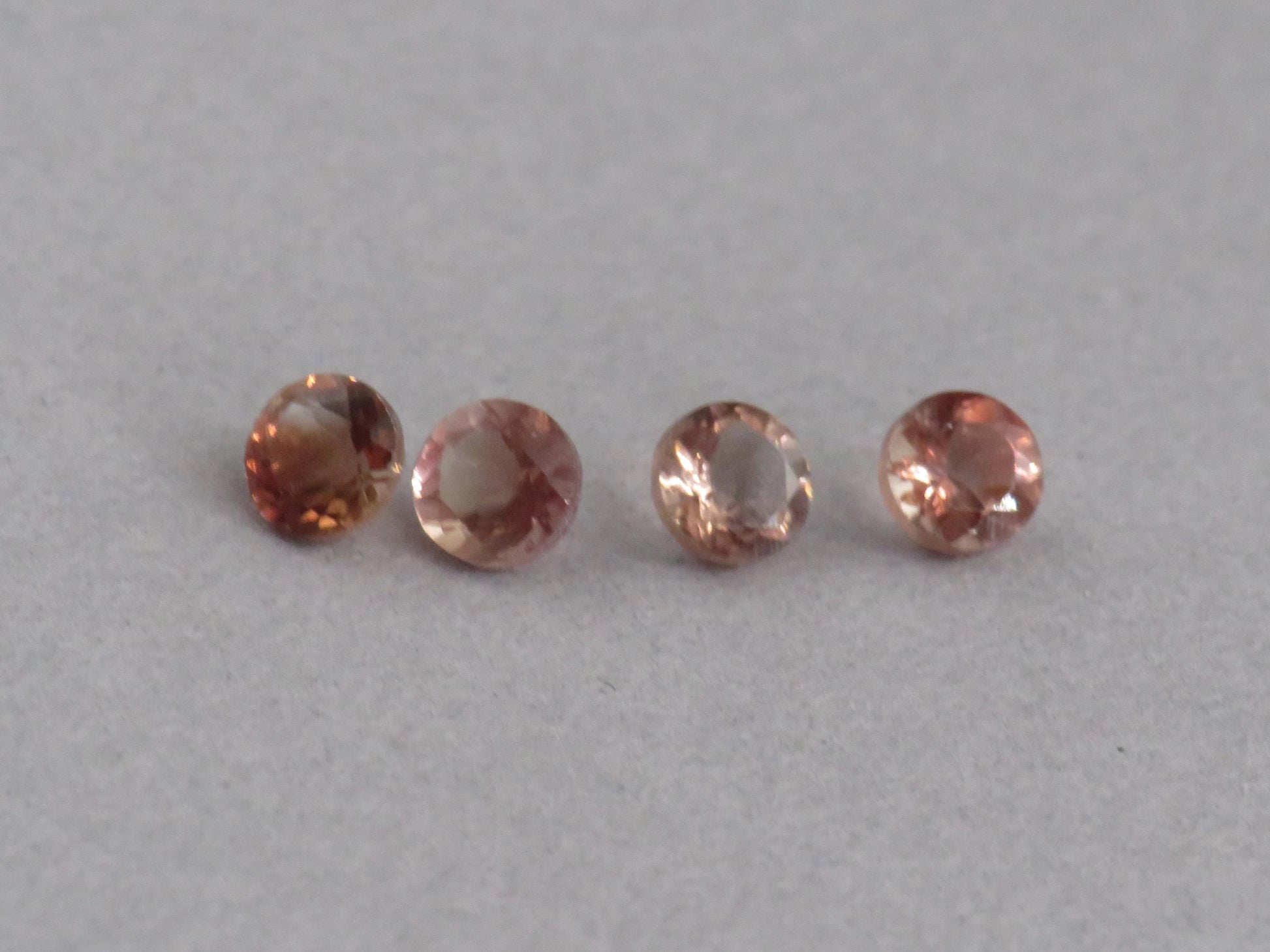 4mm Oregon Sunstone Lot | Red with Zoning and Striations | Faceted Round Gemstones | OSF248 - - GemEnthusiast