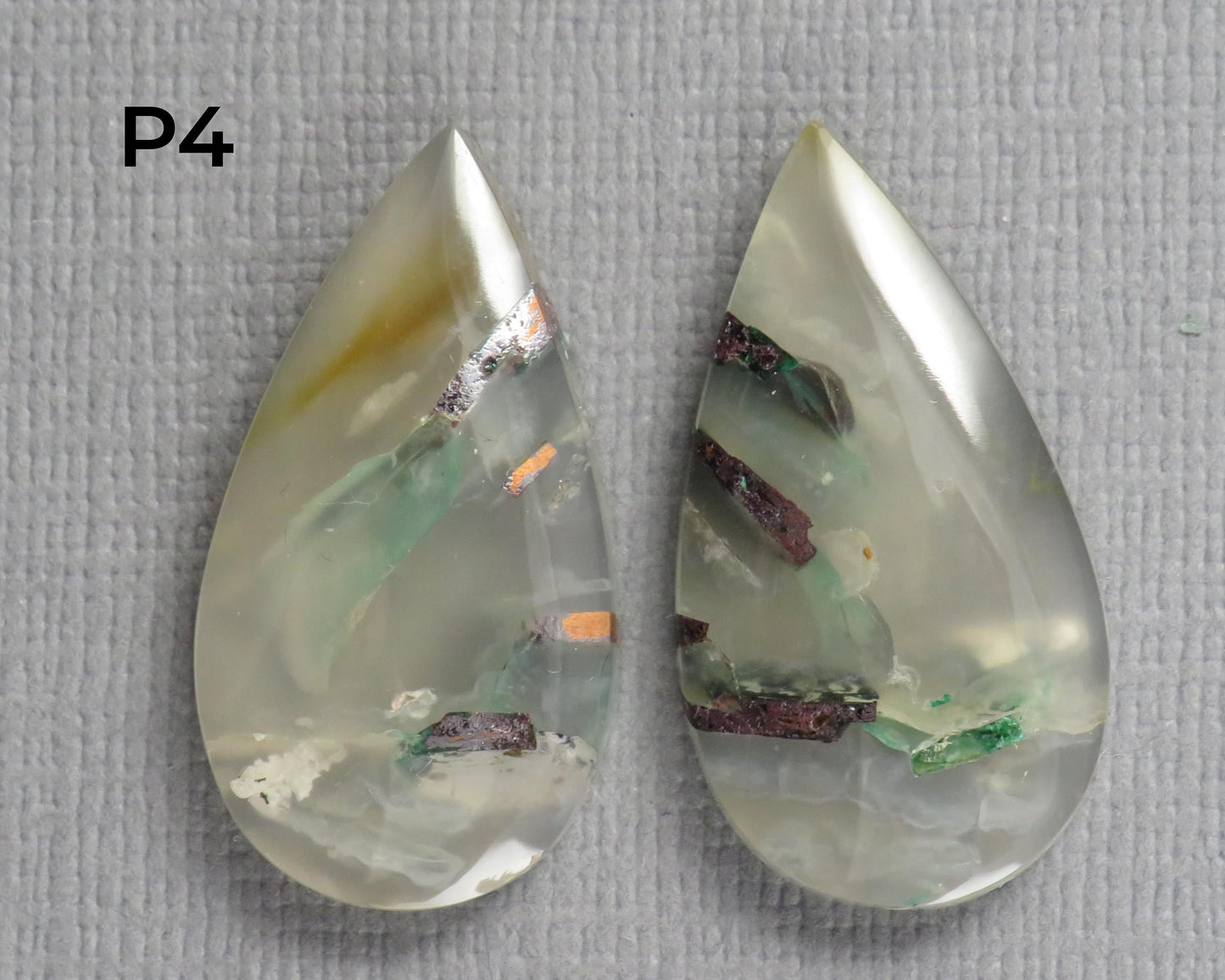 Confetti Chalcedony Cabochon Pairs | 27–34mm, avg 25 ct | Sold Per Pair | Indonesia | CF113 - - GemEnthusiast